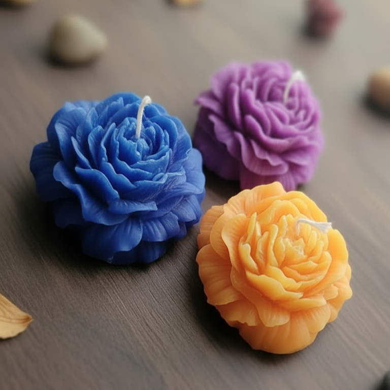 Romantic Peony Flower Candle