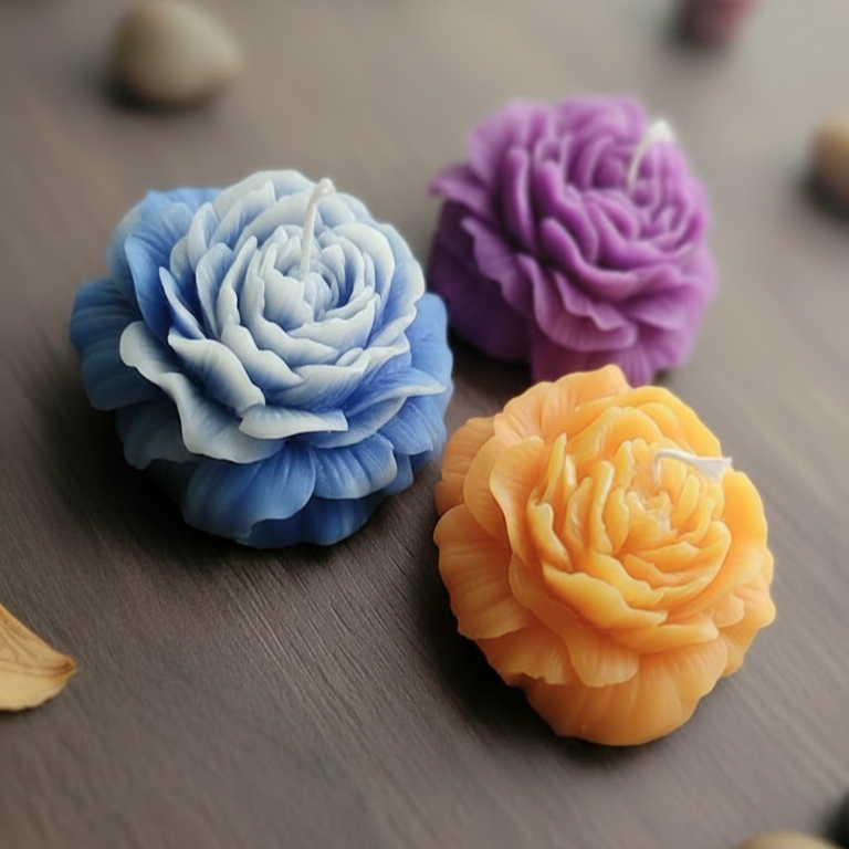 Romantic Peony Flower Candle